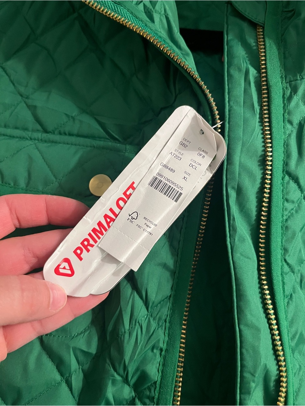 J Crew Primaloft Quilted Kelly Green - Picture 4 of 4